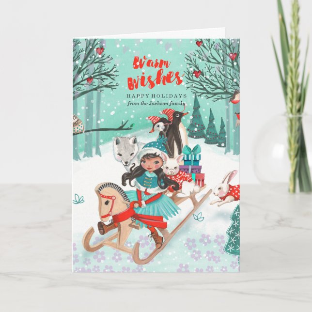 Winter Wonder Woodland Forest | Tarjetas de felici (Anverso)