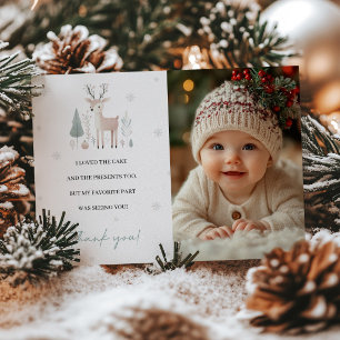 Winter Wonderland 1er cumpleaños Tarjeta de agrade