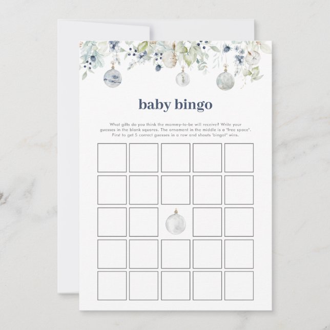 Winter Wonderland Baby Bingo Juego de Baby Shower (Anverso)