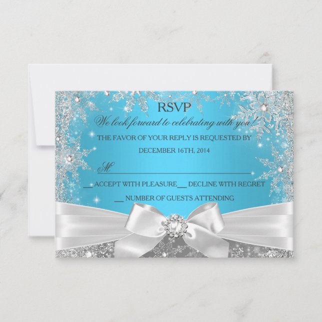 Winter Wonderland Blue Sweet 16 RSVP (Anverso)
