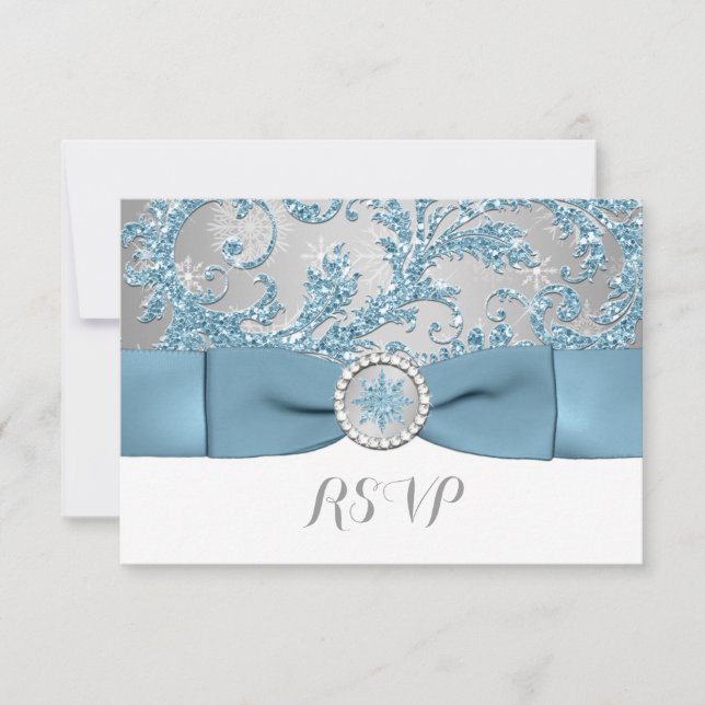 Winter Wonderland, BUCKLE Wedding IMPRESO RSVP 3 (Anverso)