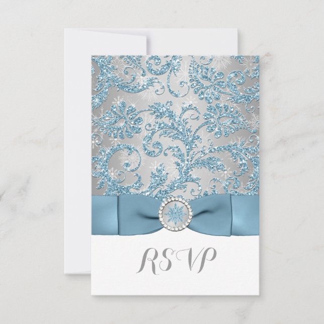 Winter Wonderland, Crystal Buckle Invitan 3 - RSVP (Anverso)