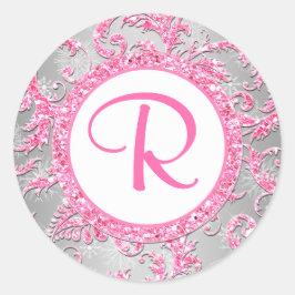 Winter Wonderland Damask Bat Mitzvah Pegatina