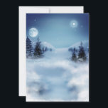 Winter Wonderland de noche<br><div class="desc">Hermosa y nevada tierra de maravillas de invierno por la noche,  con luna y estrellas. Por favor visite mi tienda para más productos con diseños de invierno de alta calidad! --></div>