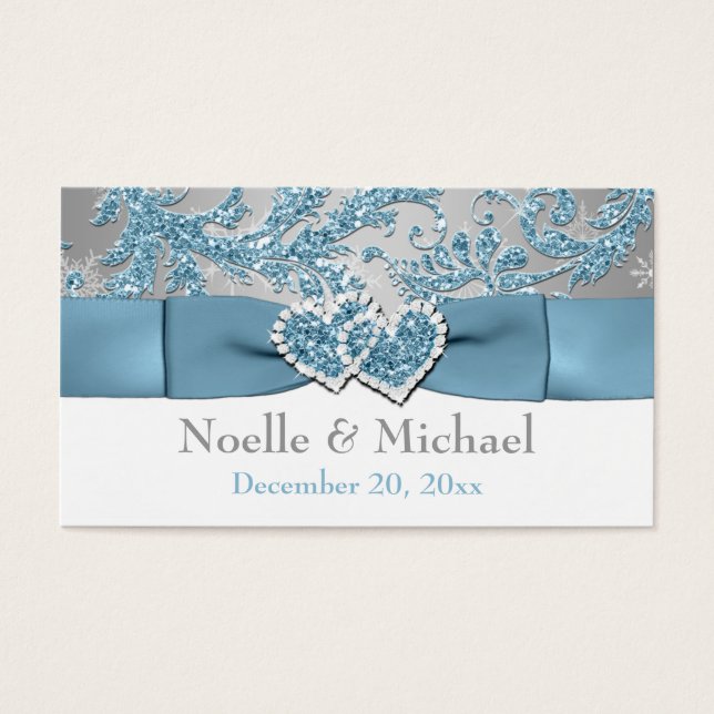 Winter Wonderland, etiqueta de favor de boda de co (Frente)