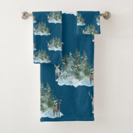 Winter Wonderland Forest Antlers Pine Trees