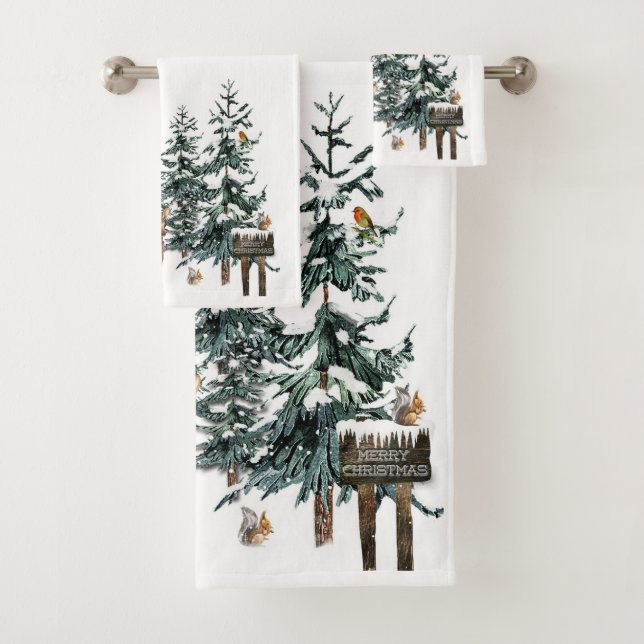 Winter Wonderland Forest Deer Pine Trees (In situ)