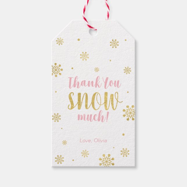 Winter wonderland Gracias nieve mucho etiqueta Fav (Anverso)