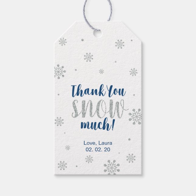 Winter wonderland Gracias nieve mucho etiqueta Fav (Anverso)