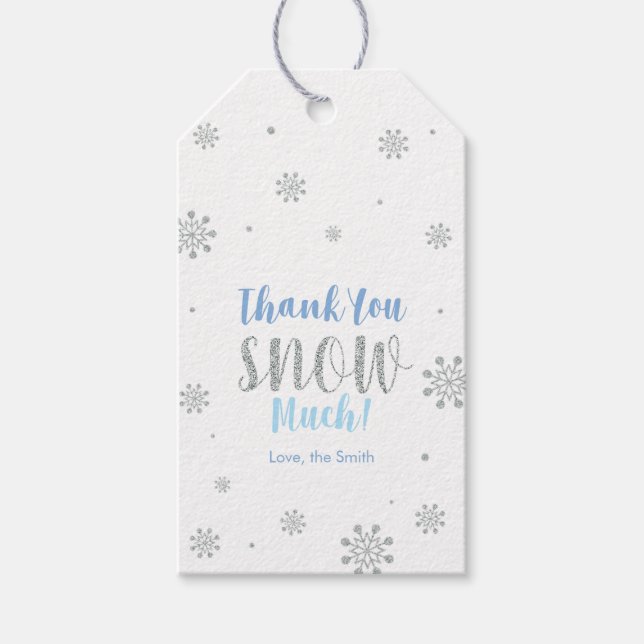 Winter wonderland Gracias nieve mucho etiqueta Fav (Anverso)