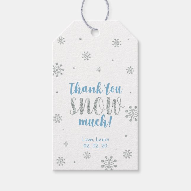 Winter wonderland Gracias nieve mucho etiqueta Fav (Anverso)