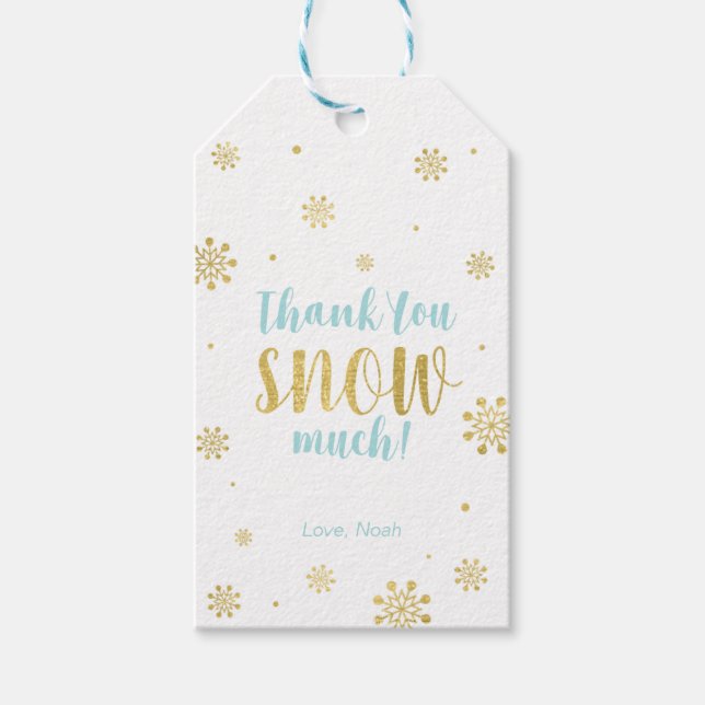 Winter wonderland Gracias nieve mucho etiqueta Fav (Anverso)