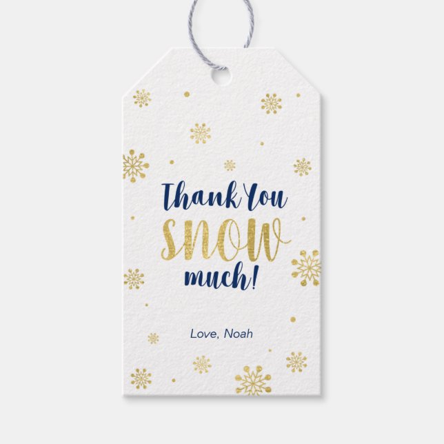 Winter wonderland Gracias nieve mucho etiqueta Fav (Anverso)