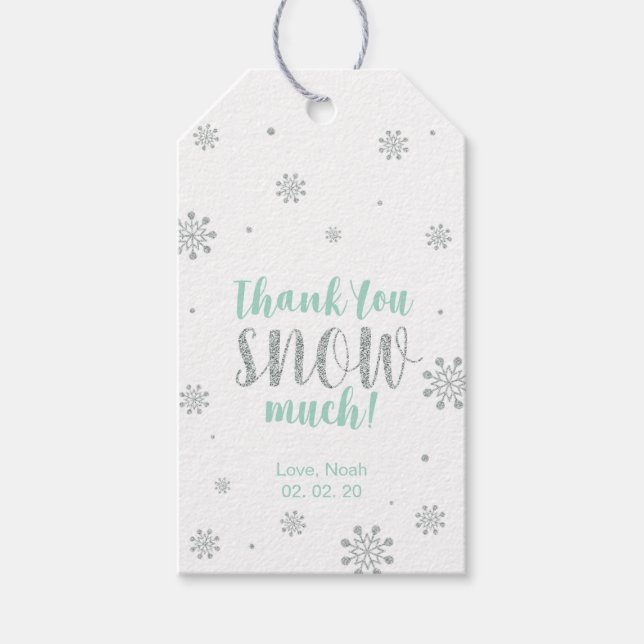 Winter wonderland Gracias nieve mucho etiqueta Fav (Anverso)