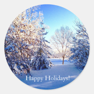 Winter Wonderland Happy Holiday Pegatinas