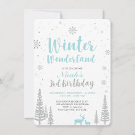 Winter Wonderland - Invitación de tercer cumpleaño