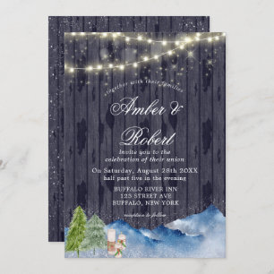 Winter Wonderland Invitaciones de bodas pintadas