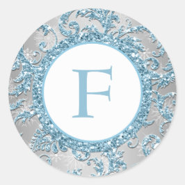 Winter Wonderland Monogrammed Boda Pegatina 2