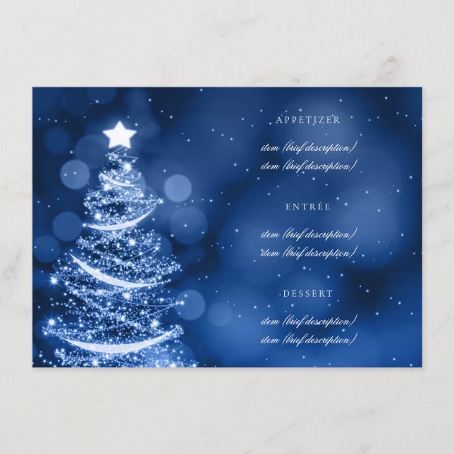 Winter Wonderland Navidades Elegant Wedding Menu (Anverso)