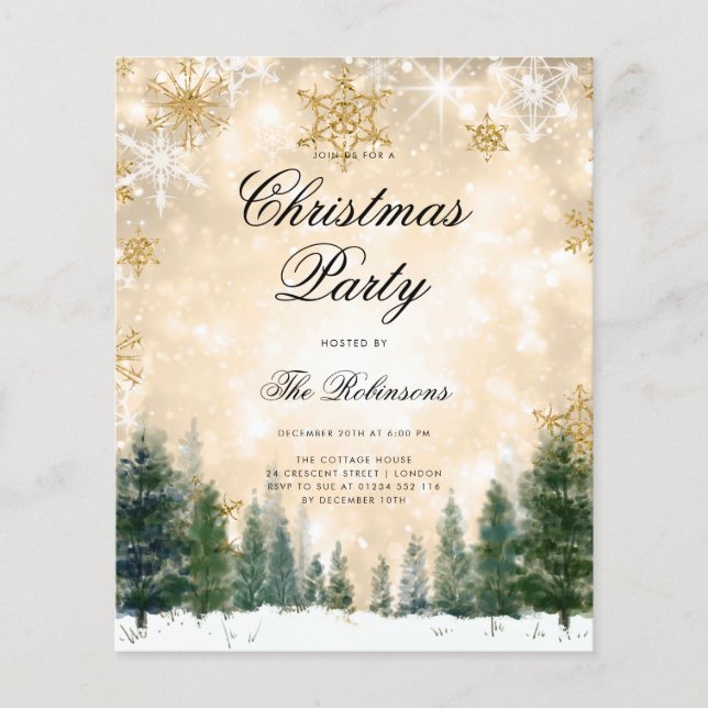 Winter Wonderland Navidades Invitan al menú del pr (Frente)