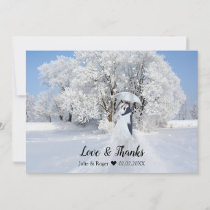 Winter Wonderland Photo Boda Gracias Tarjeta