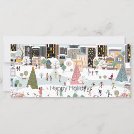 Winter Wonderland Scene Two Photo Flat Card