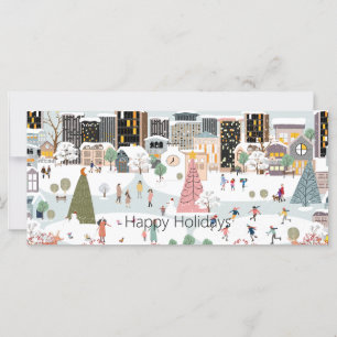 Winter Wonderland Scene Two Photo Flat Card