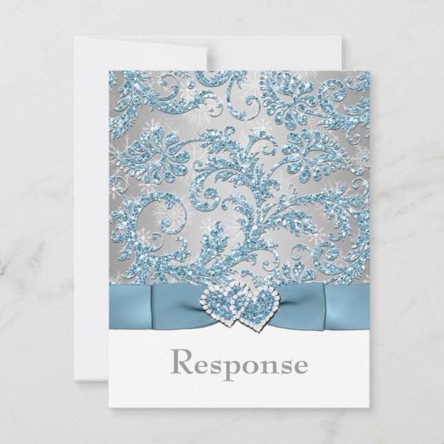 Winter Wonderland se unió a la tarjeta RSVP Hearts (Anverso)