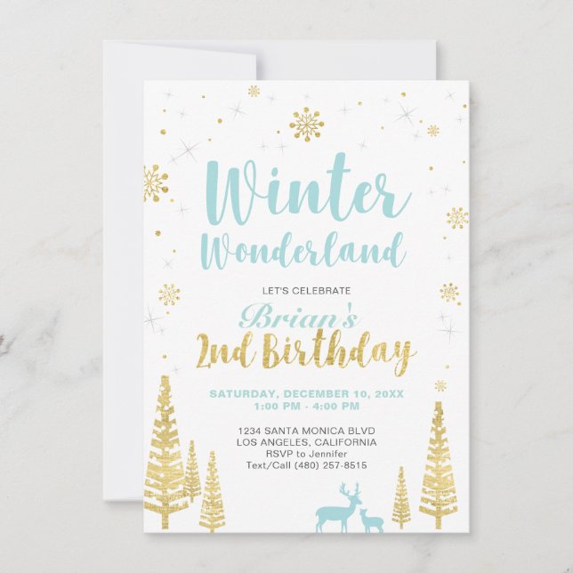Winter Wonderland - Segunda Invitación al Cumpleañ (Anverso)