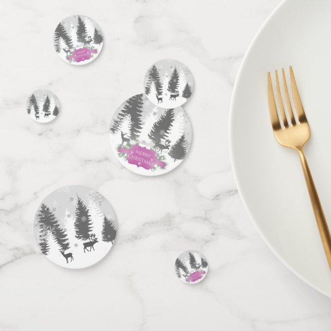 Winter Wonderland Table Confetti - Magenta (Grupo)