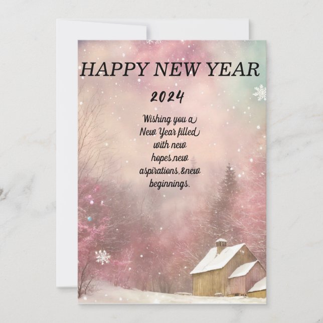 "Winter Wonderland: Tarjeta de Año Nuevo besada po (Anverso)