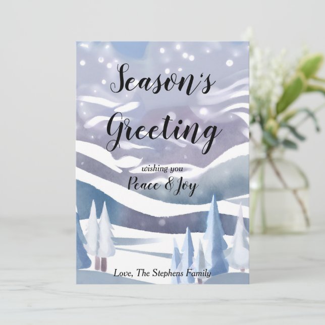 Winter Wonderland Watercolor Tarjeta de felicitaci (Anverso de pie)