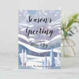 Winter Wonderland Watercolor Tarjeta de felicitaci