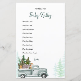 Winter Woodland Animals Oraciones por Tarjeta Infa