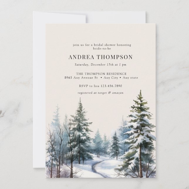 Winter Woodland | Invitaciones forestales (Anverso)