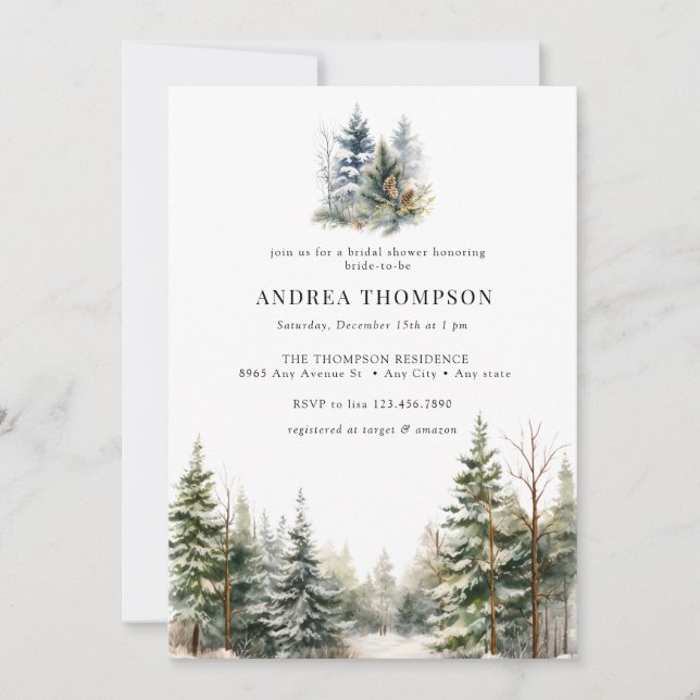Winter Woodland | Invitaciones forestales (Anverso)