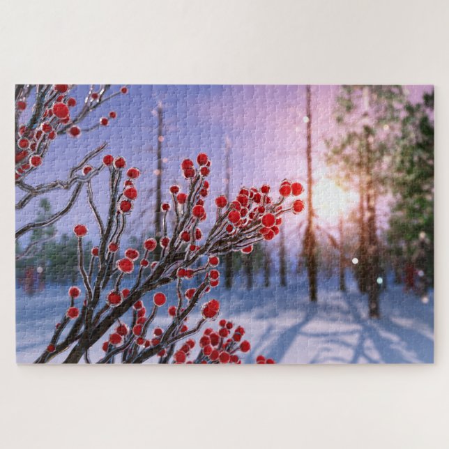 Winterberry en el rompecabezas del hielo (Horizontal)