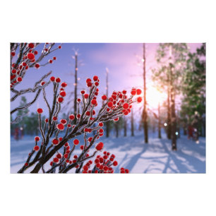 Winterberry en impresión de fotos de hielo
