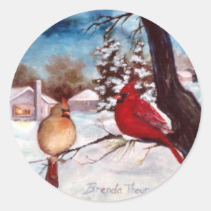 Winters Serenity Cardinal Pegatina