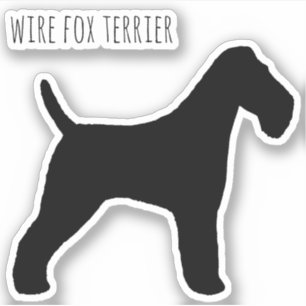 Wire Fox Terrier Dog Silhouette Vinyl Pegatina