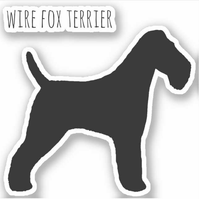 Wire Fox Terrier Dog Silhouette Vinyl Pegatina (Anverso)
