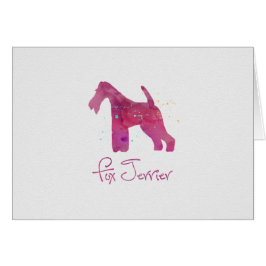Wire Fox Terrier Silhouette Watercolor Design
