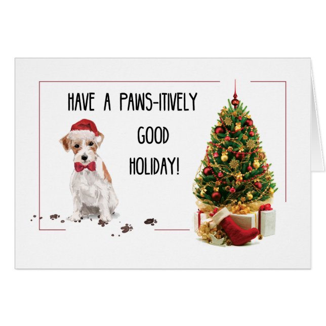 Wire Haired Jack Russell Terrier Funny Navidades (Anverso (Horizontal))