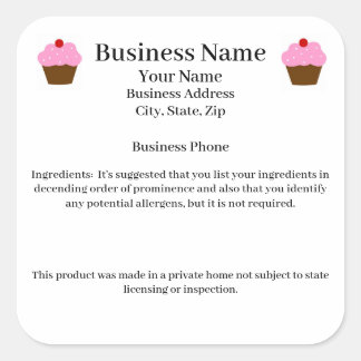 Wisconsin Cottage Law etiqueta panadería casera