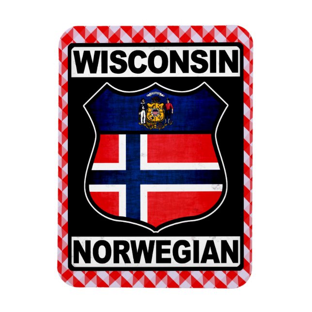 Wisconsin Imán Noruego Norteamericano (Vertical)