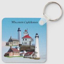 Wisconsin Lighthoun llavero metalizado