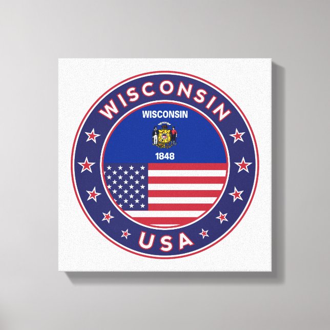 Wisconsin, poster de Wisconsin, impresión de lienz (Anverso)