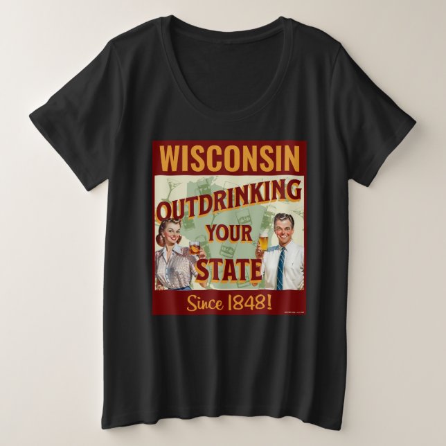 Wisconsin Sobrebebiendo De Su Estado Desde 1848 (Anverso del diseño)