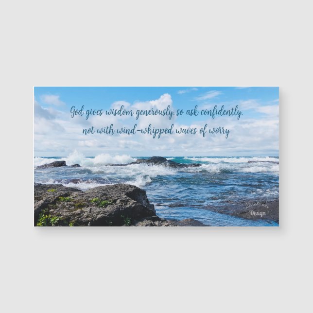 Wisdom Inspirador Blue Waves PhotoMagnet (Anverso)