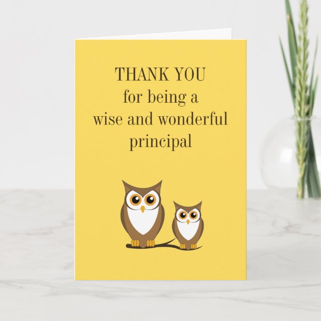 Wise owl principal tarjeta de agradecimiento (Anverso)